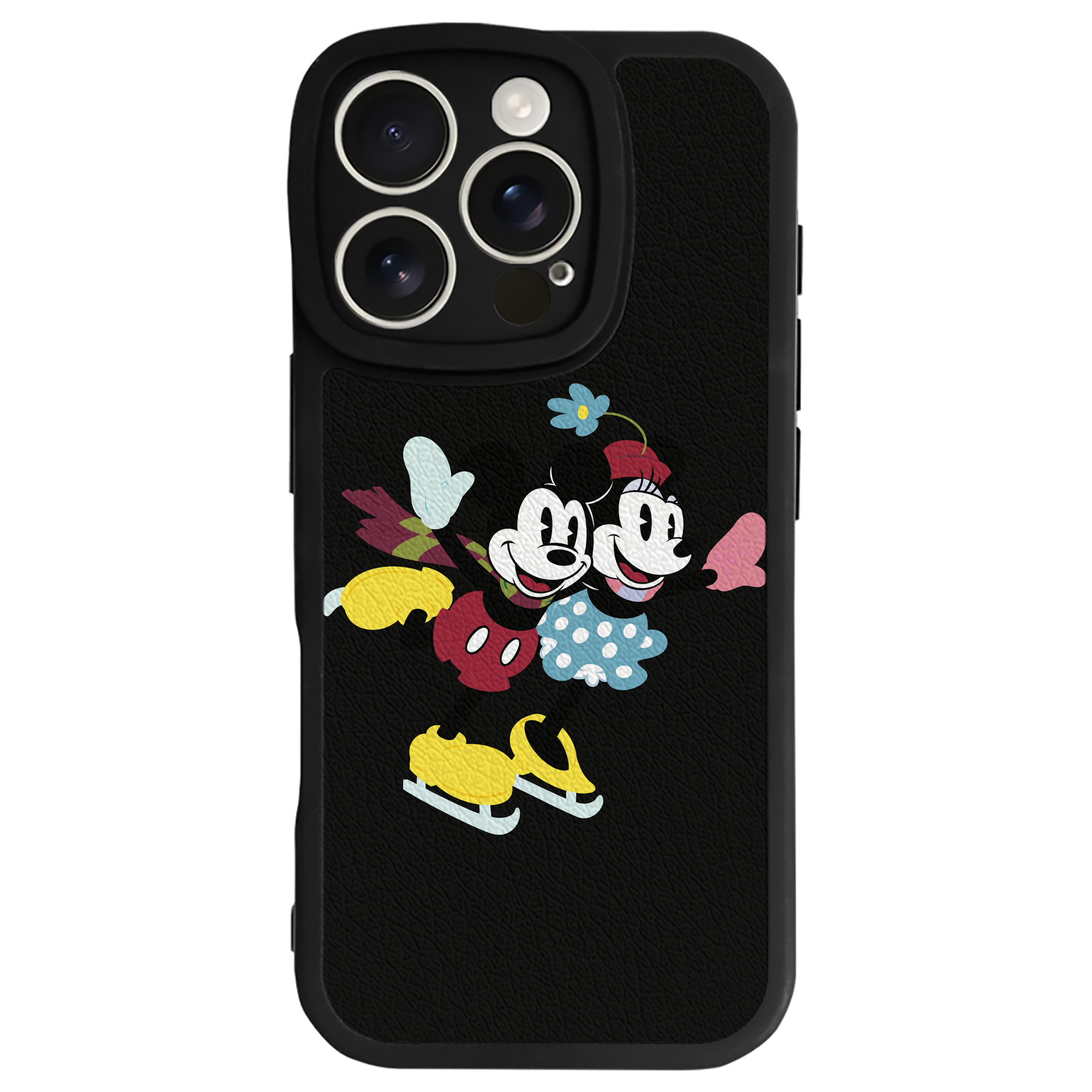 （画像用） ミッキーマウス Mickey Mouse 【iPhone 16シリーズ対応】シリコンスマホケース（レザー調） 材質：シリコン